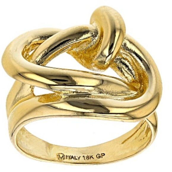 MODA AL MASSIMO(TM) 18K YELLOW GOLD OVER BRONZE KNOT RING -  Size :7 - Picture 3 of 3